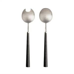NEW COSTA NOVA pico flatware salad serving - set of 2 in black cable/ silver